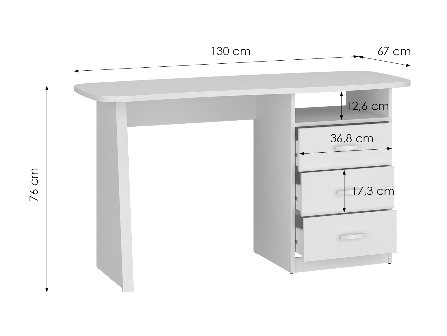 Bürotisch Ontario 204 (Weiß)
