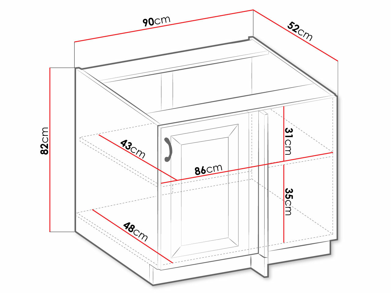 Modularer Schrank mit Türen Retro White 100