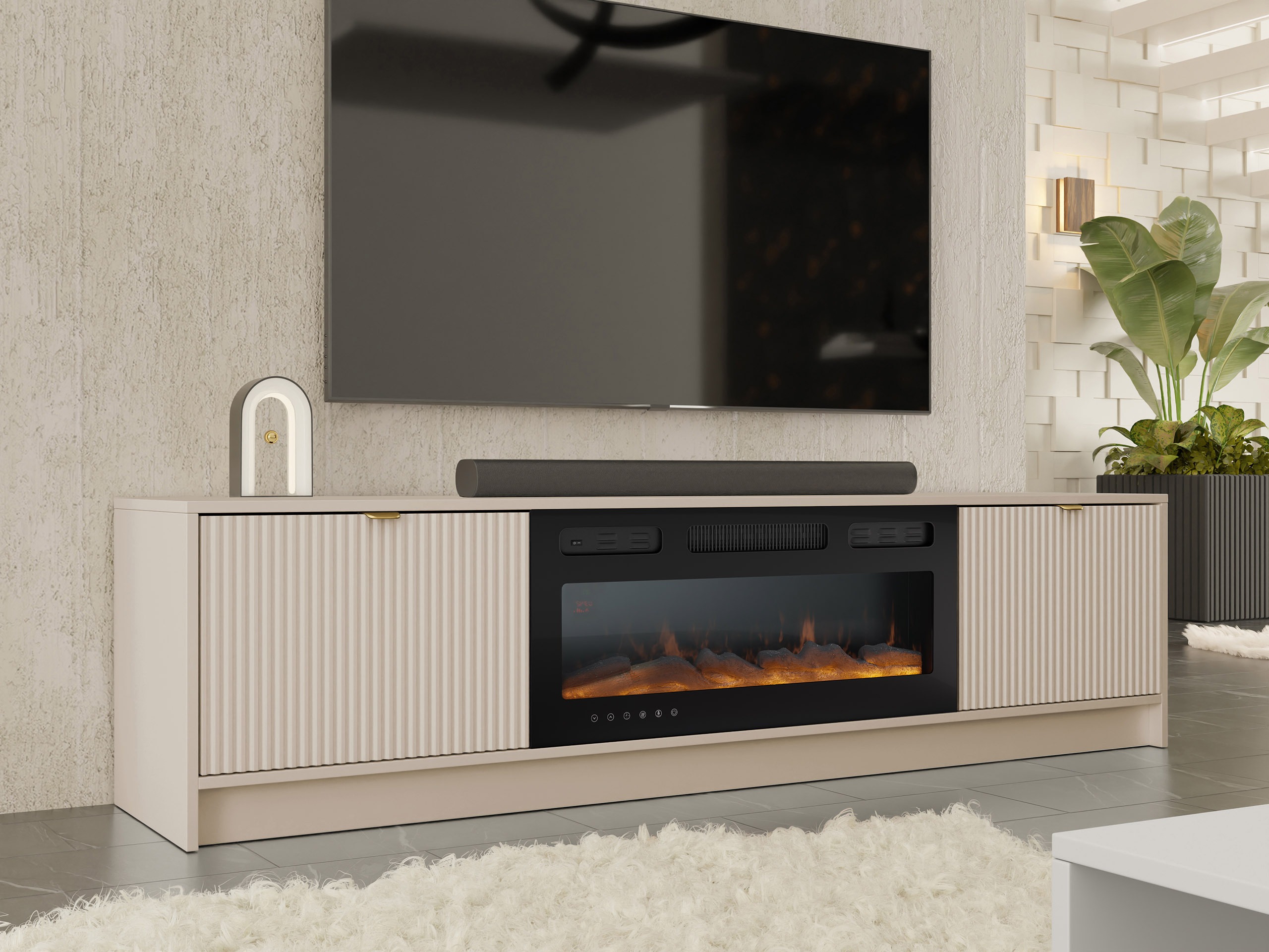 TV-Möbel Comfivo Larmire 109 (Beige)