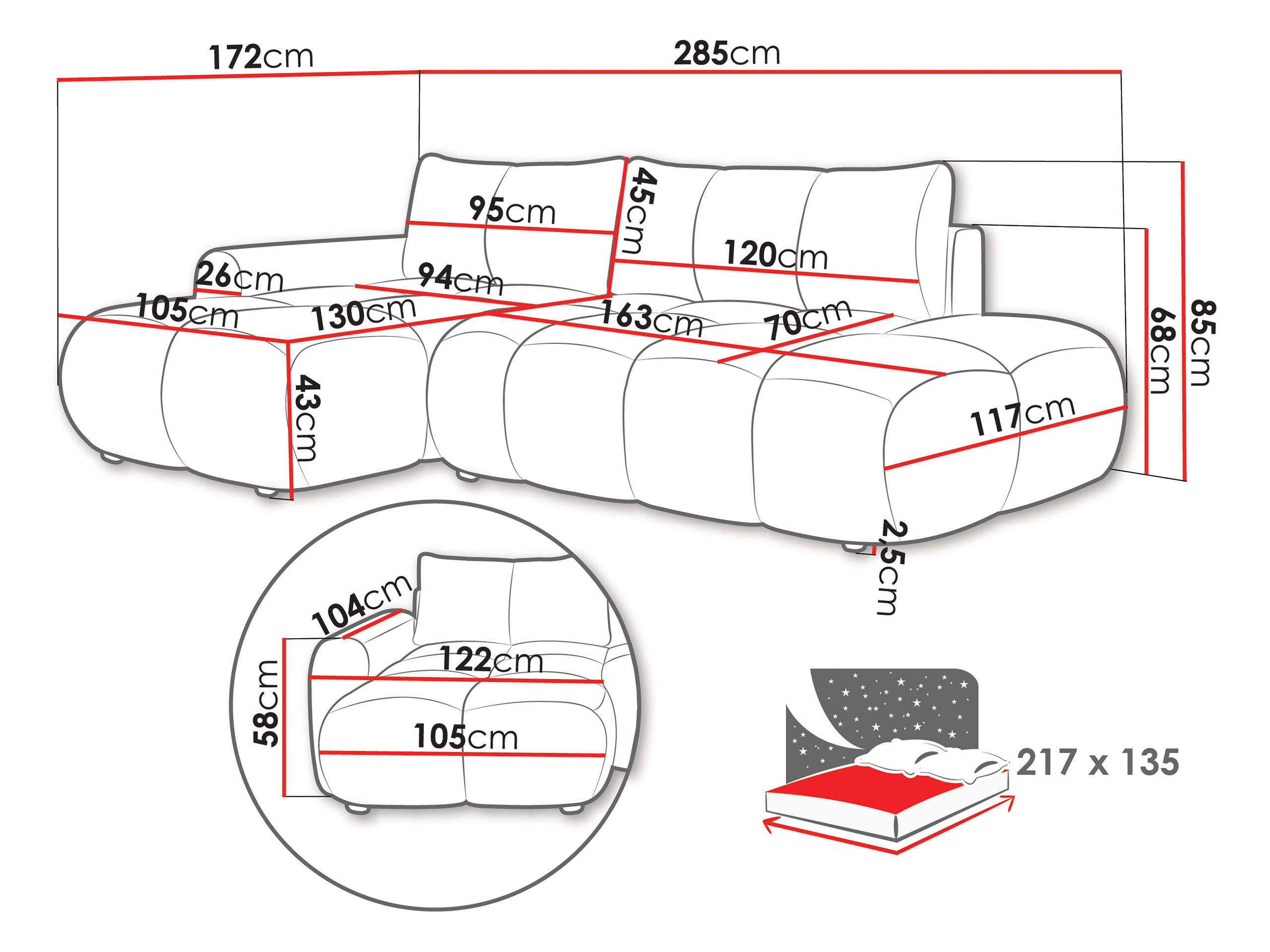 Ecksofa TrendyNest Ansera (Flow 06)