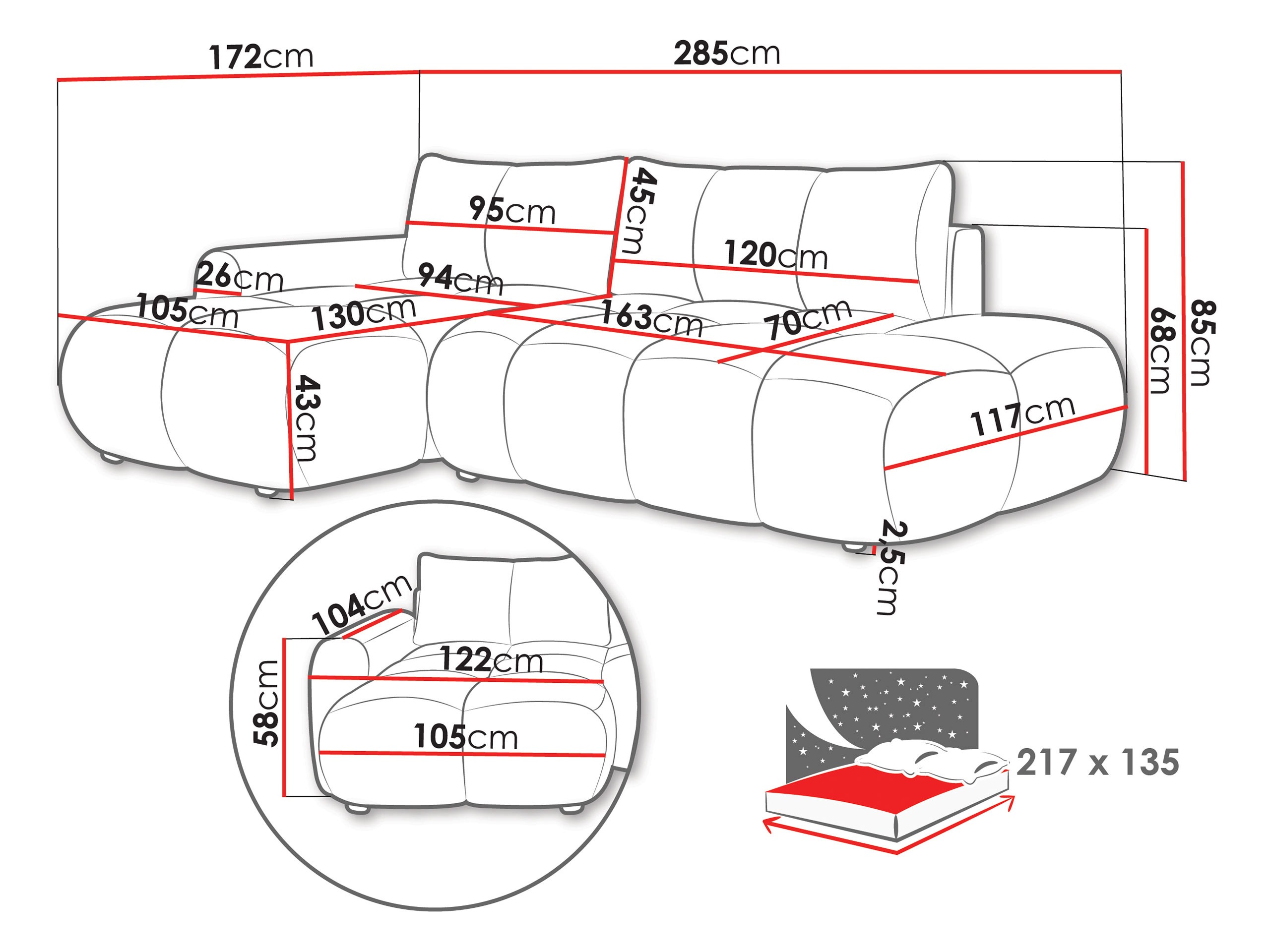 Ecksofa TrendyNest Ansera (Flow 17)