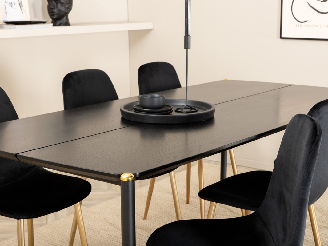 Essgruppe Dallas 5016 (Schwarz + Gold)