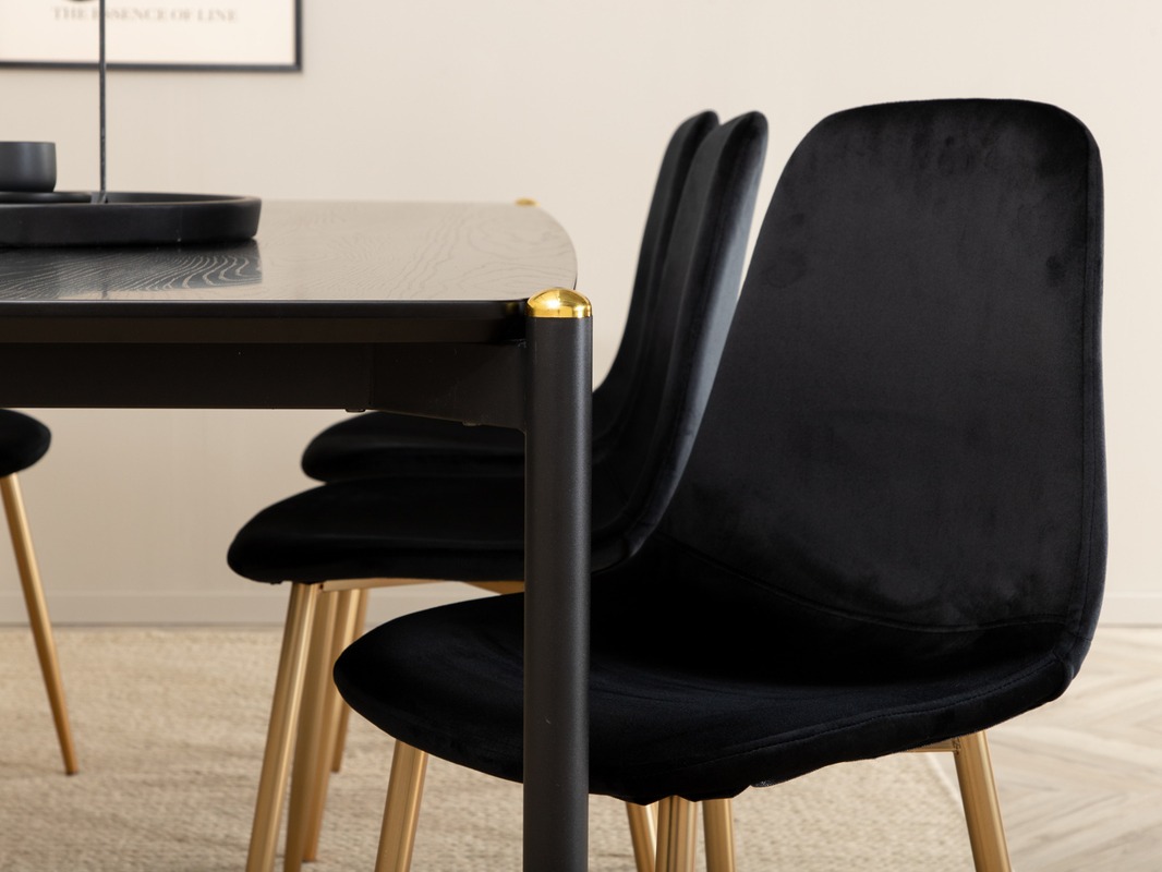 Essgruppe Dallas 5016 (Schwarz + Gold)