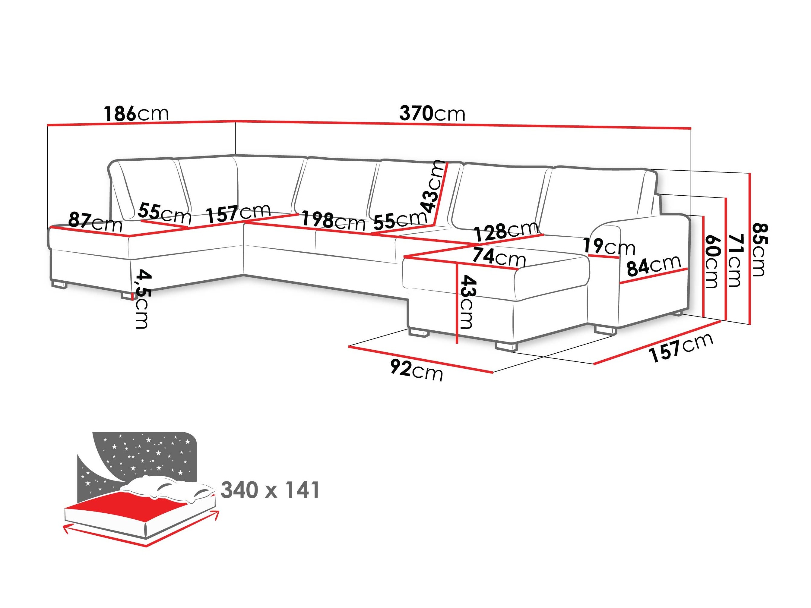 Ecksofa Comfivo Flumen I (Nazar 225.02)