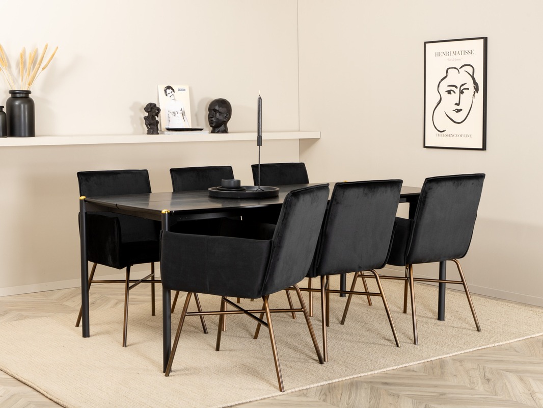 Essgruppe Dallas 5034 (Schwarz + Kupfer)