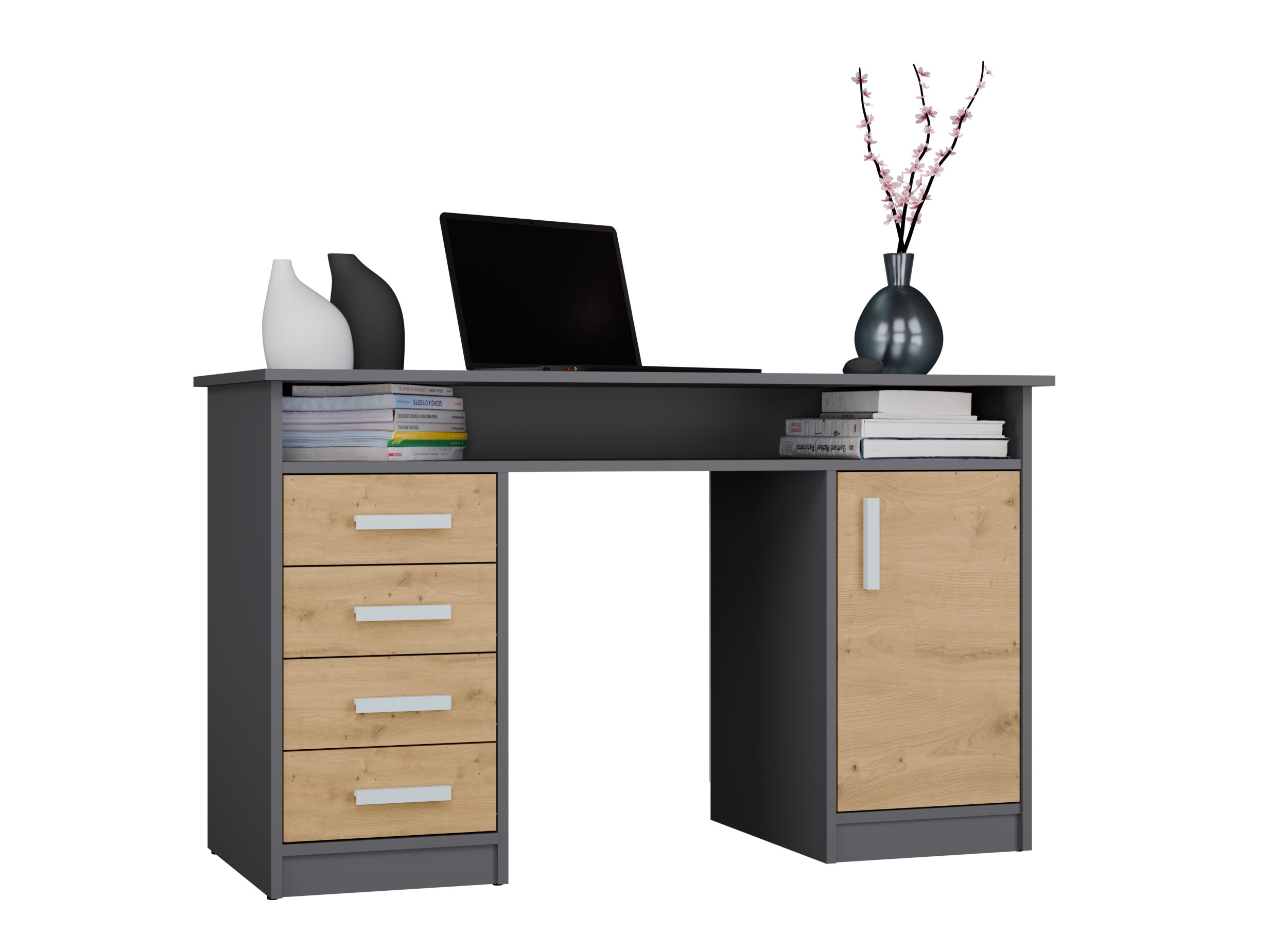 Bürotisch Mandeville 329 (Artisan Eichenholzoptik + Anthrazit)