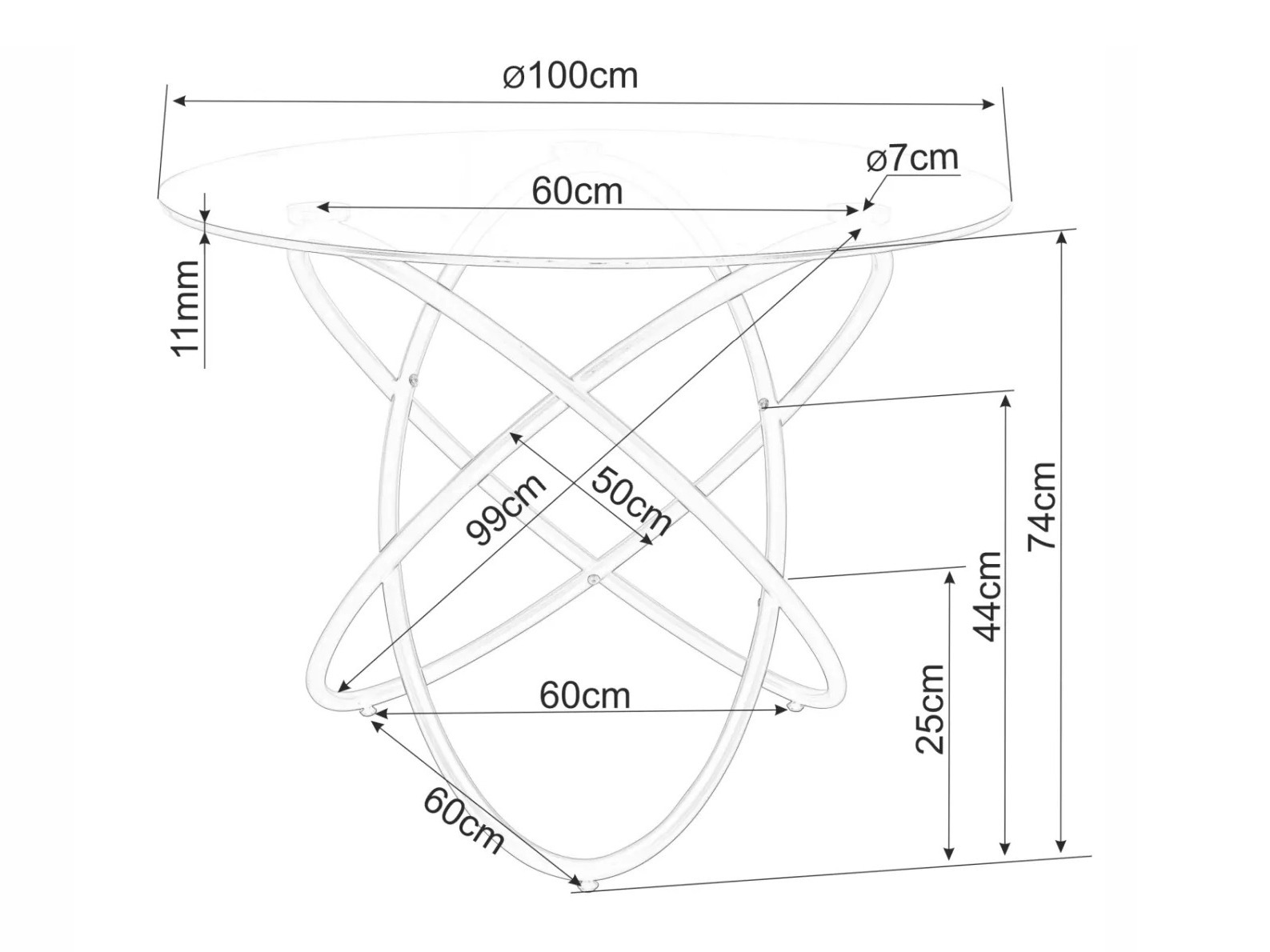 Tisch Detroit 933 (Schwarz)