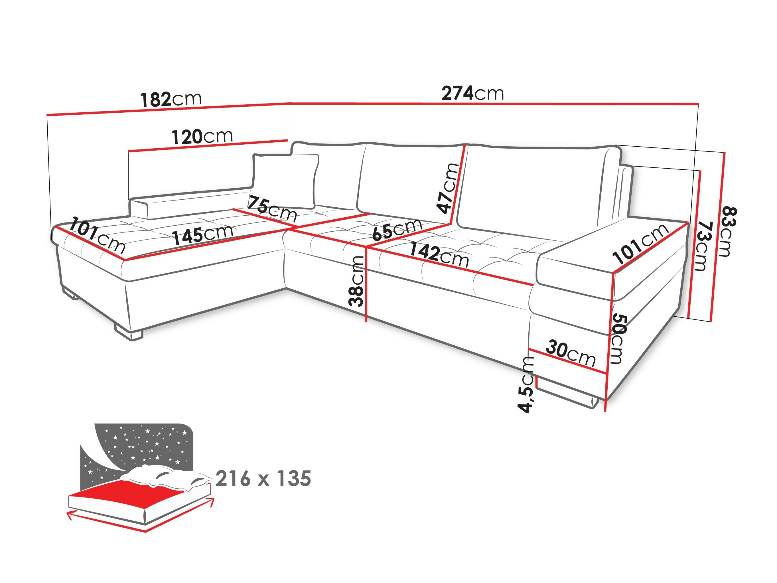 Ecksofa Comfivo 212 (Otusso 14 + Sorriso 04)