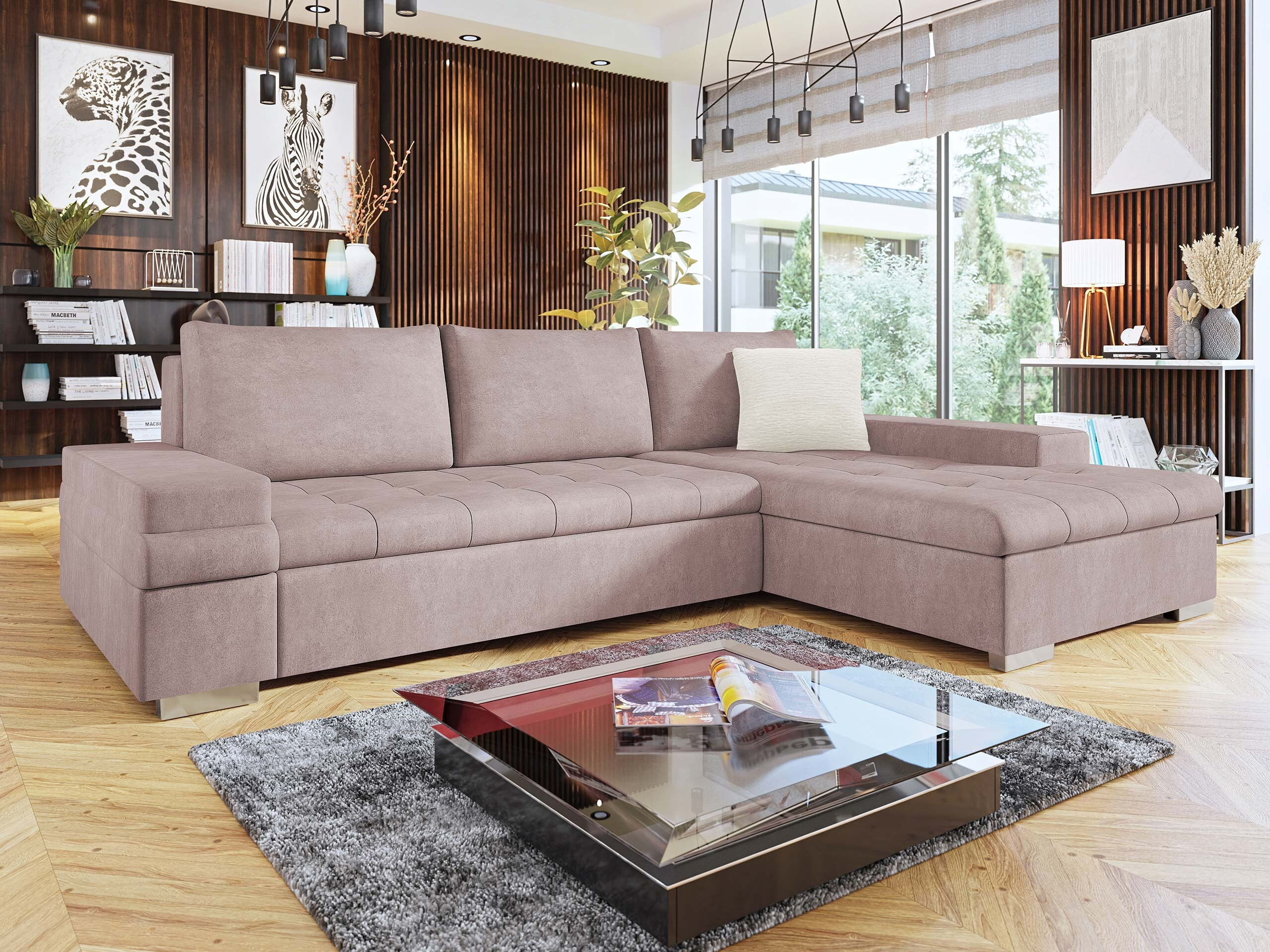 Ecksofa Comfivo Olivetum III (Zoya 03 + Mokka 03)