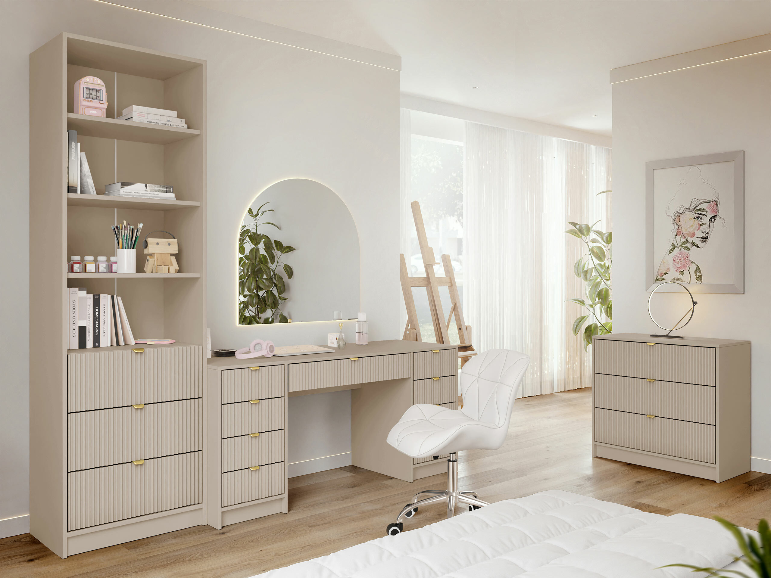 Heimbüro-Set Comfivo Papilio VI (Beige)