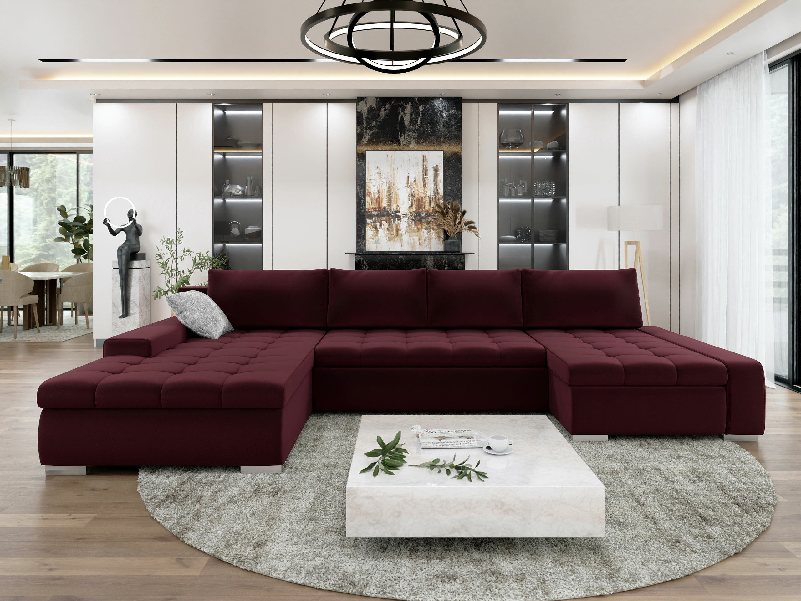 Ecksofa Comfivo Oliva I (Venus Velvet 2932 + Miu 2059)