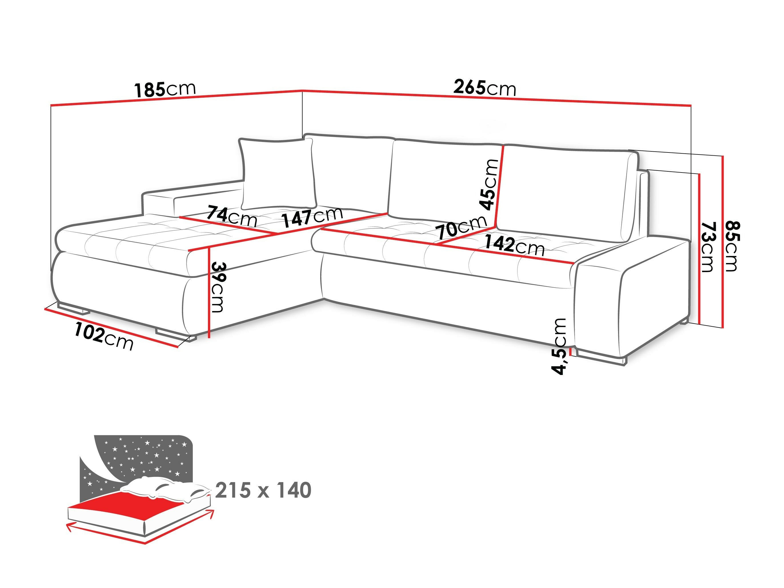 Ecksofa Comfivo 171 (Sicuro 45 + Sicuro 50)