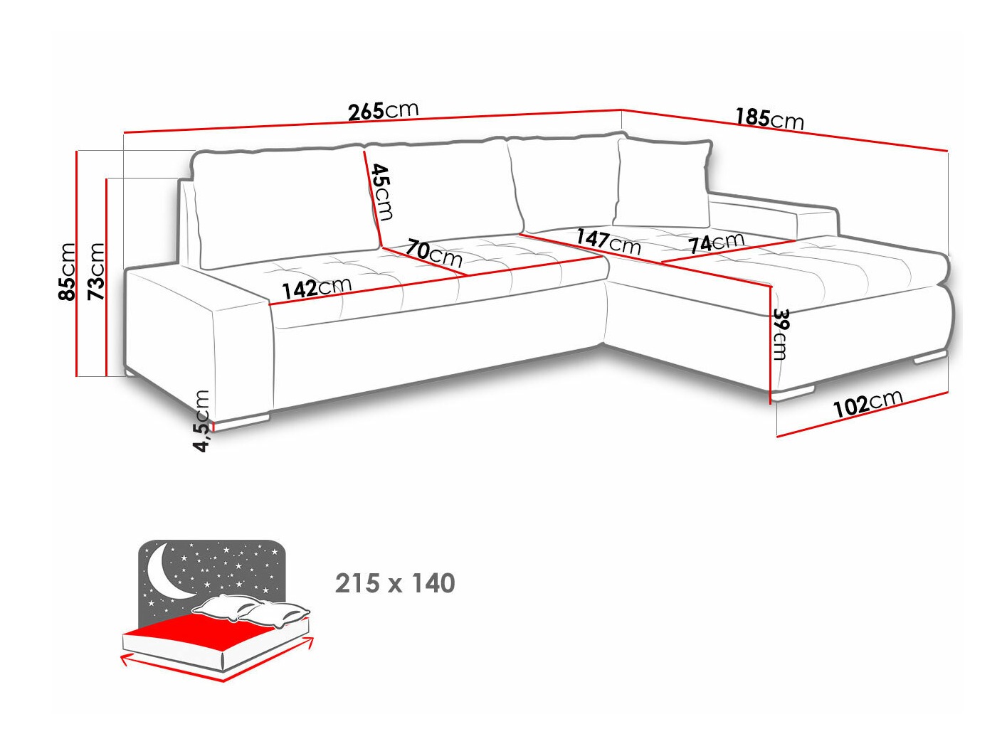 Ecksofa Comfivo Nitor I (Soft 017 + Lux 06)