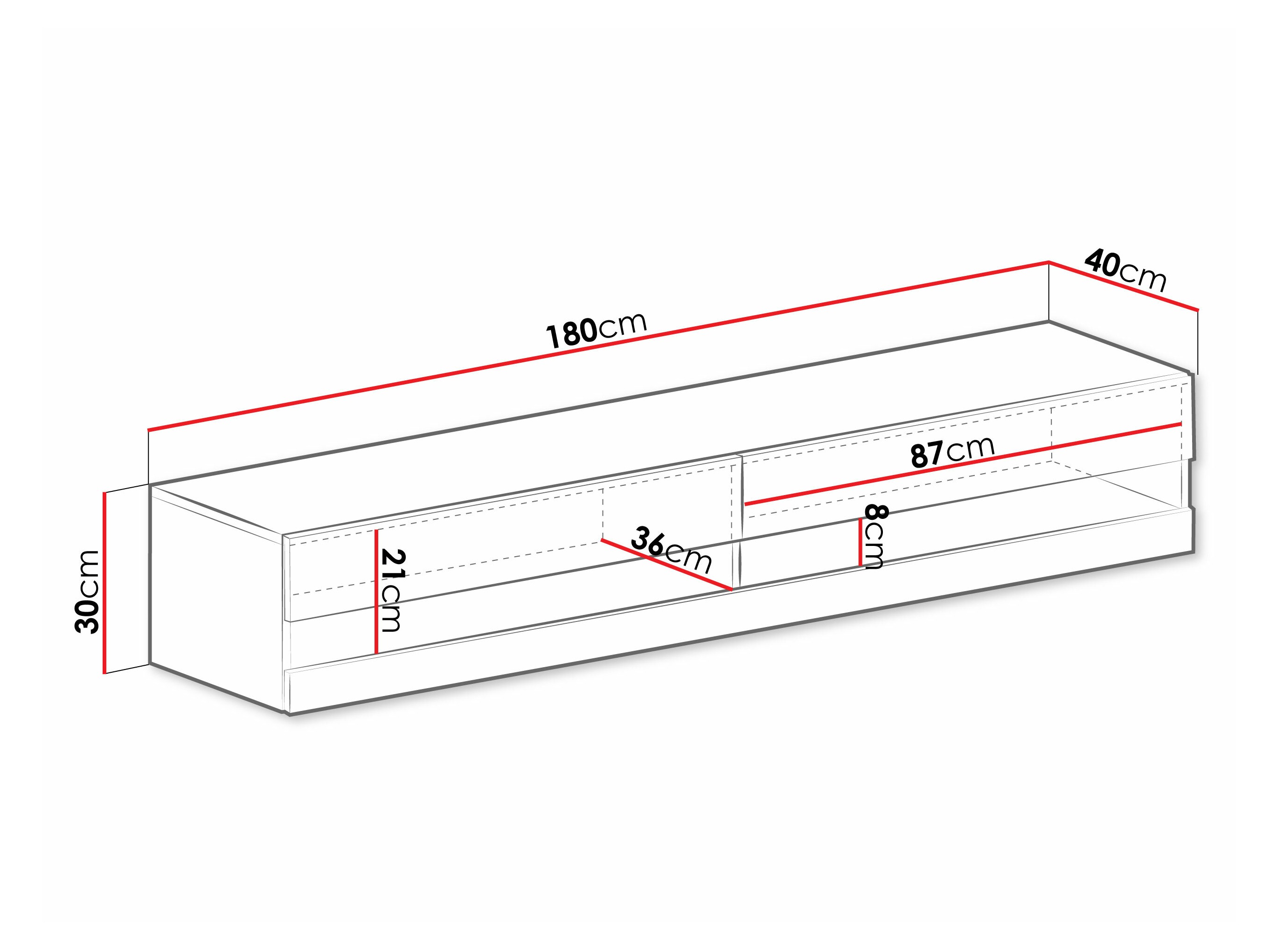 TV-Möbel Venenou 120 (Weiß + Weiß glänzend)