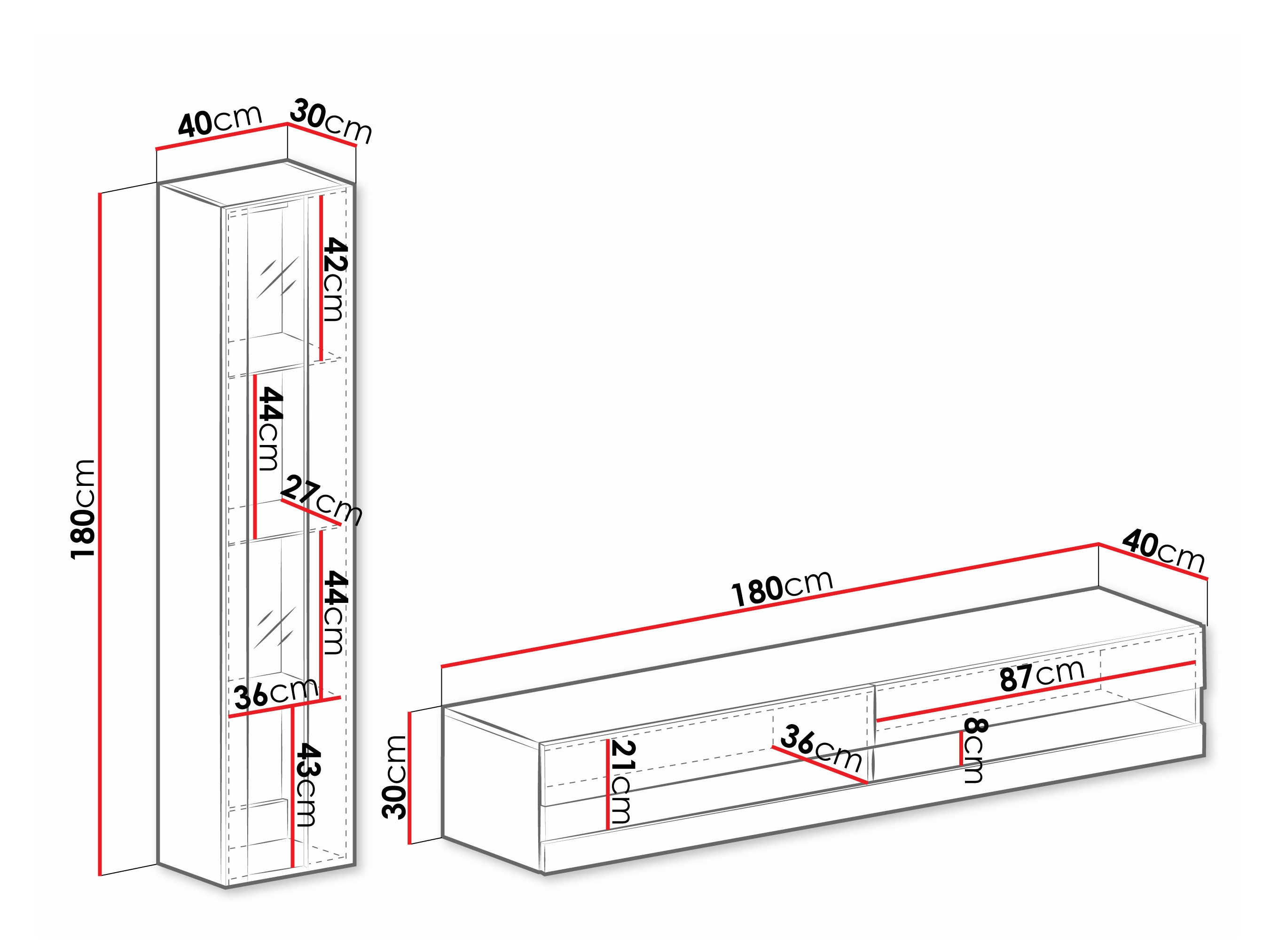 Wohnzimmer-Sets Venenou 118 (Schwarz + Schwarz glänzend)