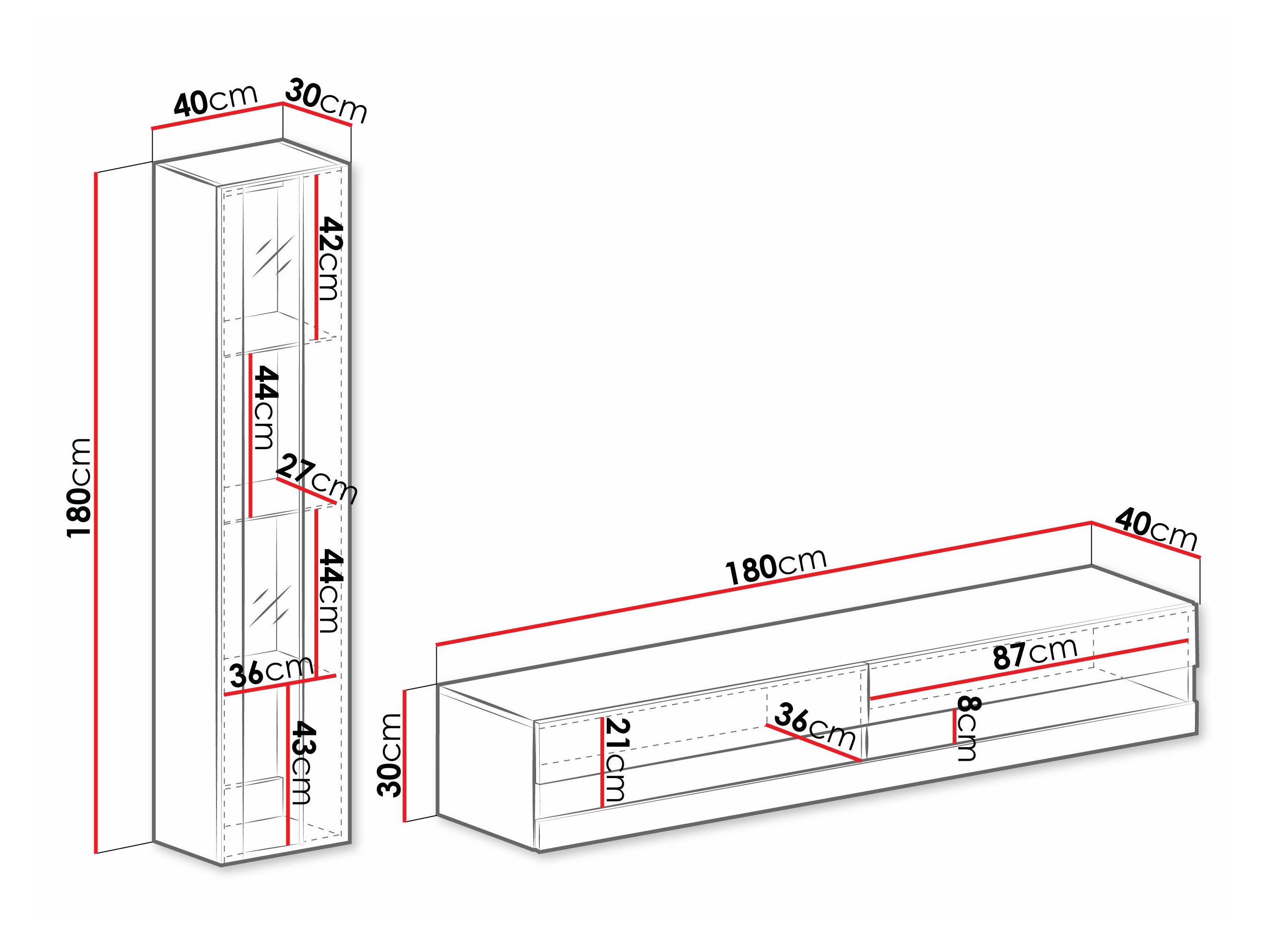 Wohnzimmer-Sets Venenou 118 (Weiß + Weiß glänzend)