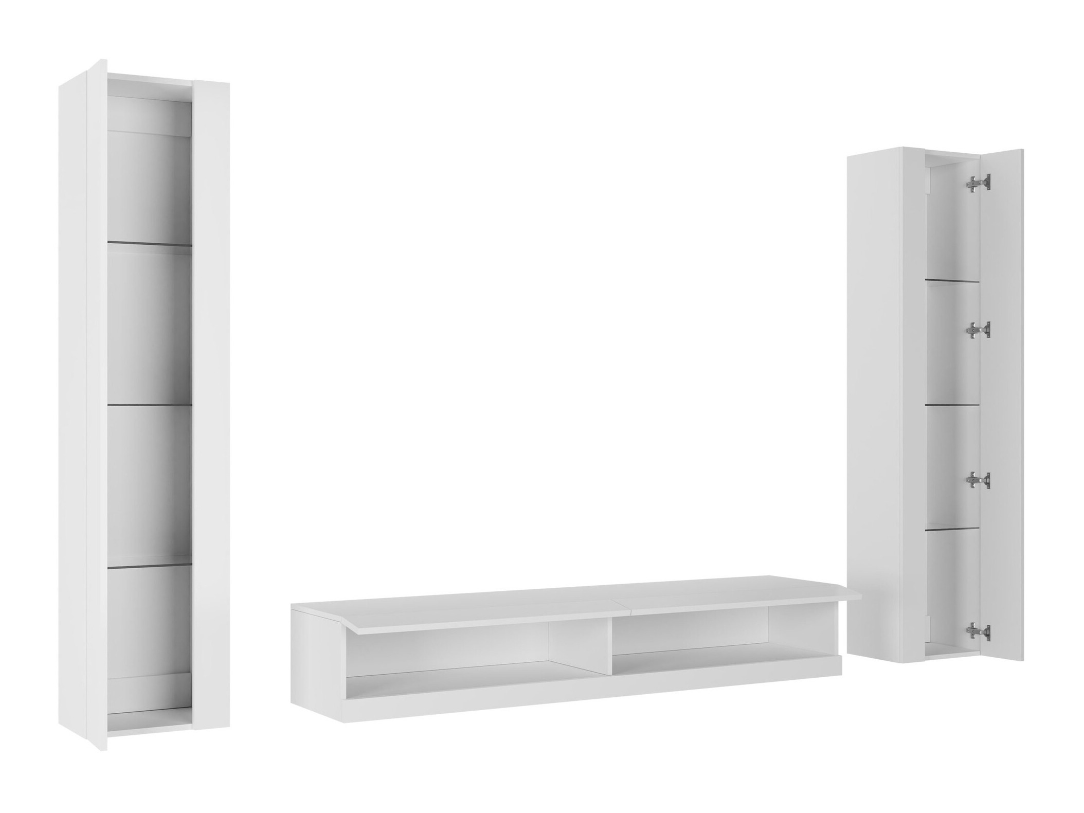 Wohnzimmer-Sets Vilrin V (Schwarz + Schwarz glänzend)