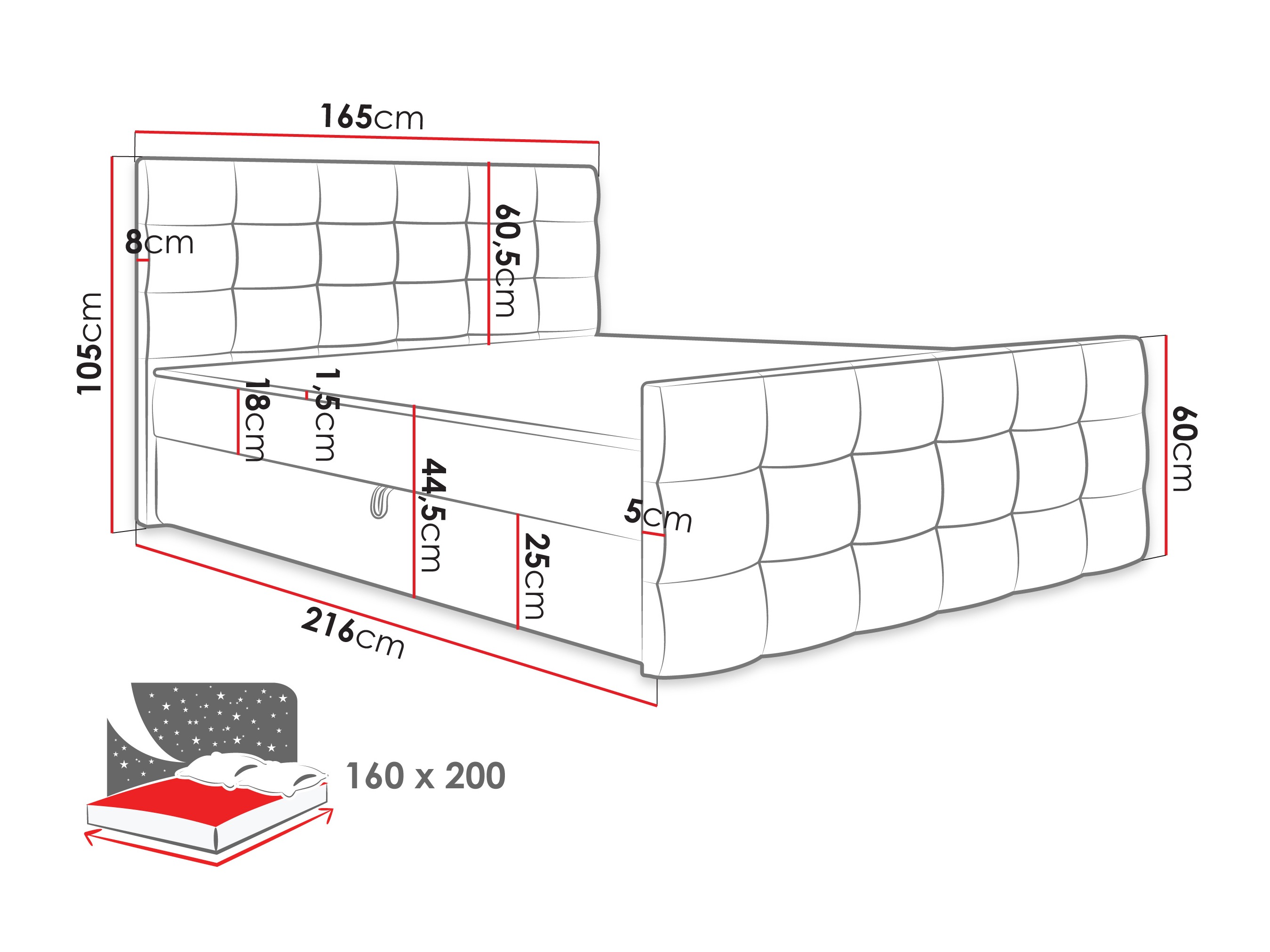 Boxspringbett Memphis 100 (Rico 03)