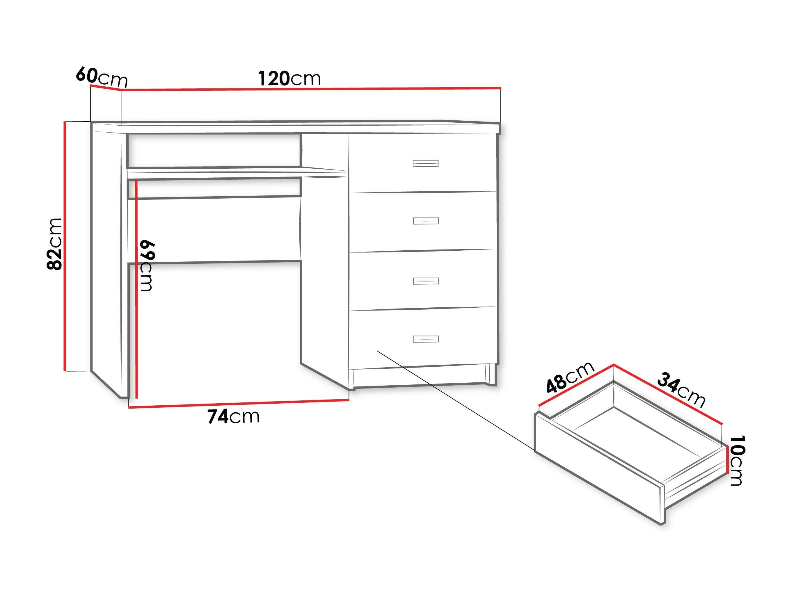 Bürotisch Serfeno 114 (Esche dunkel)