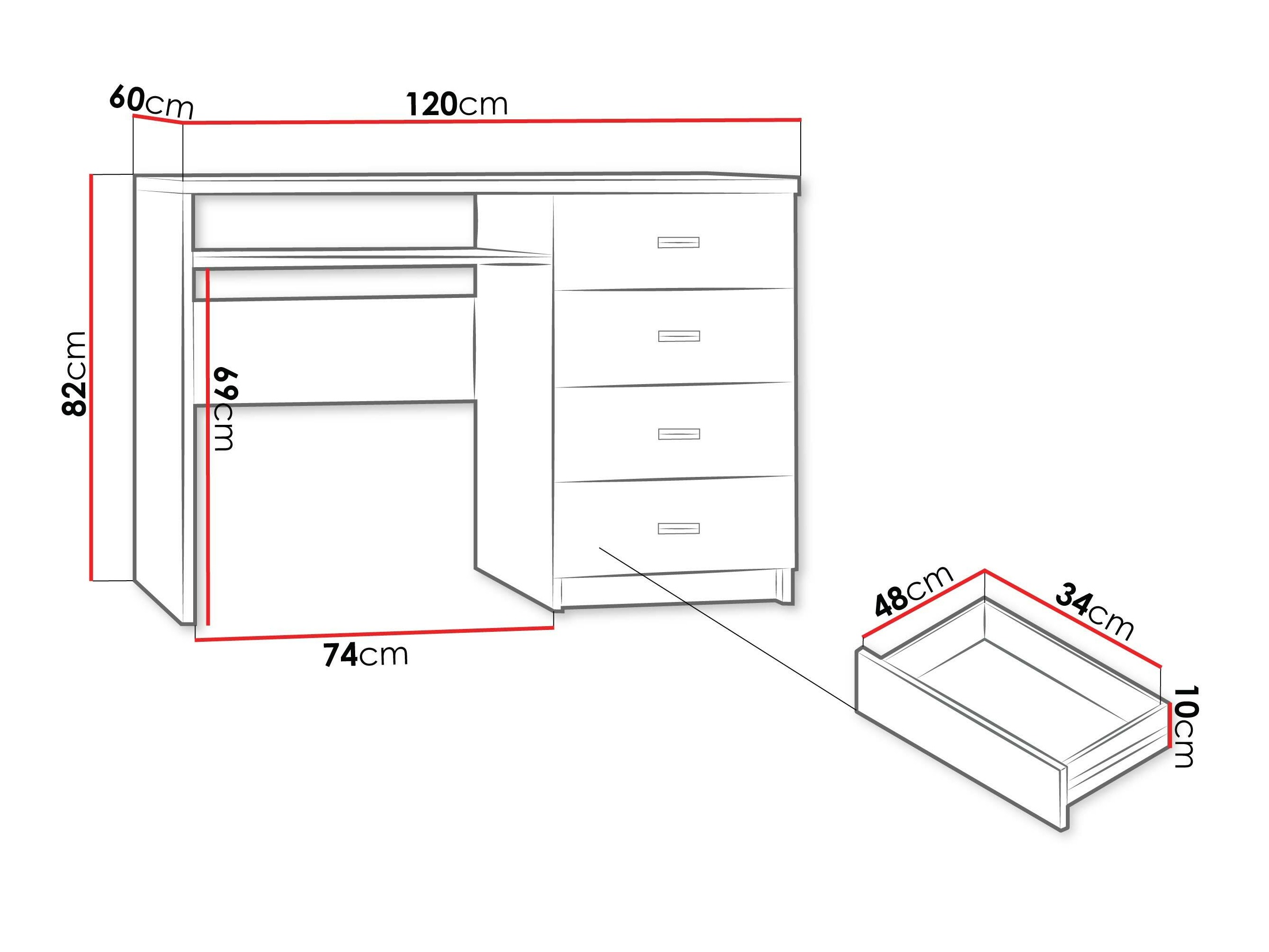 Bürotisch Serfeno 114 (Kraft Weiß)
