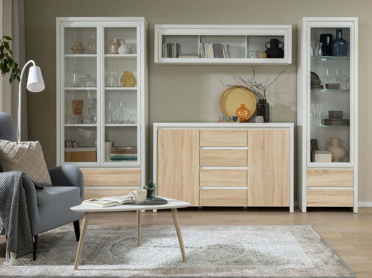 Regal Nolroma 113 (Weiß + Sonoma Eichenholzoptik)