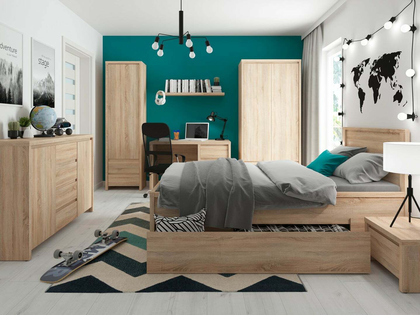 Bett Nolroma 129 (Sonoma Eichenholzoptik)