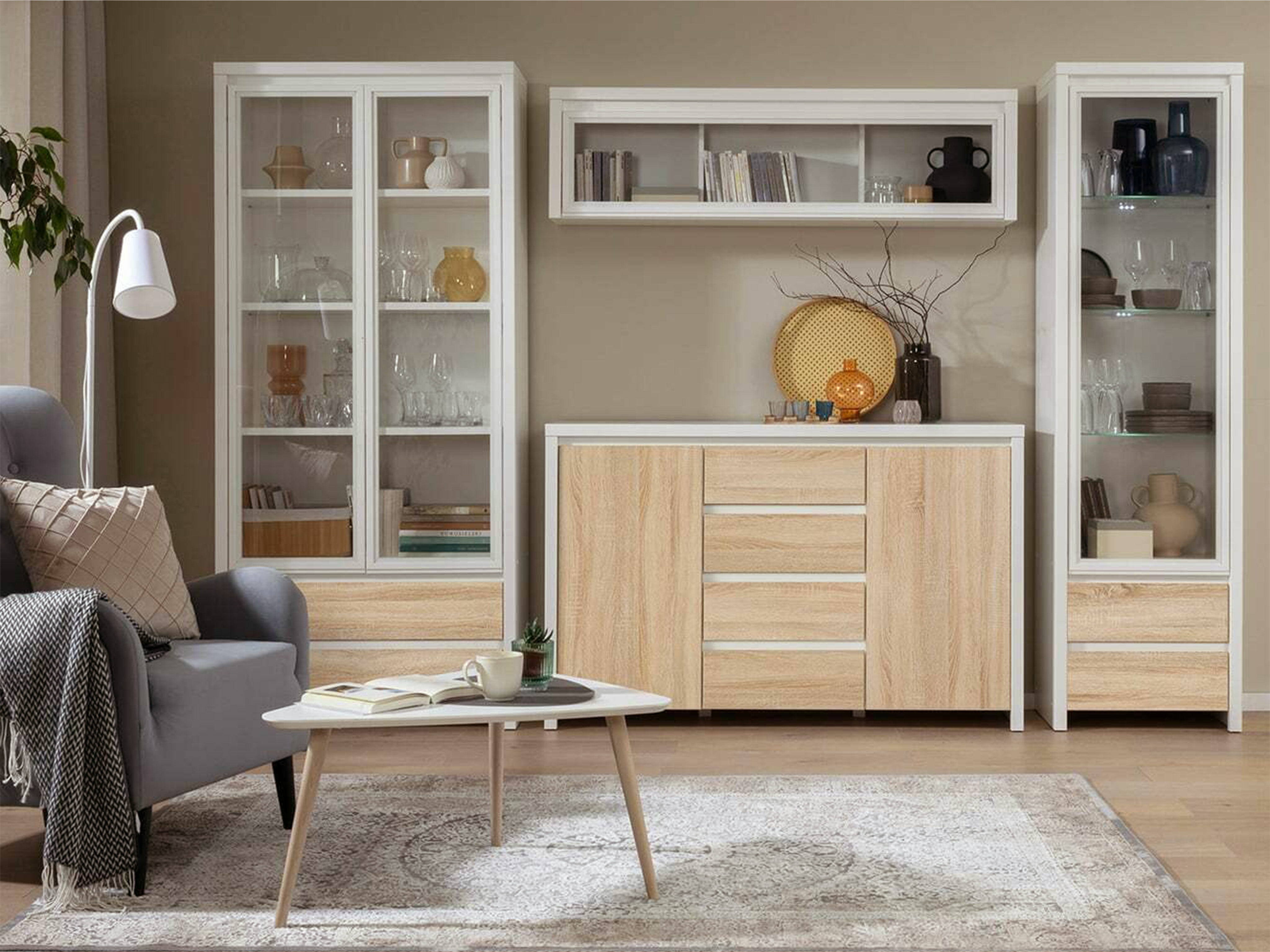 Kommoden Nolroma 103 (Weiß + Sonoma Eichenholzoptik)