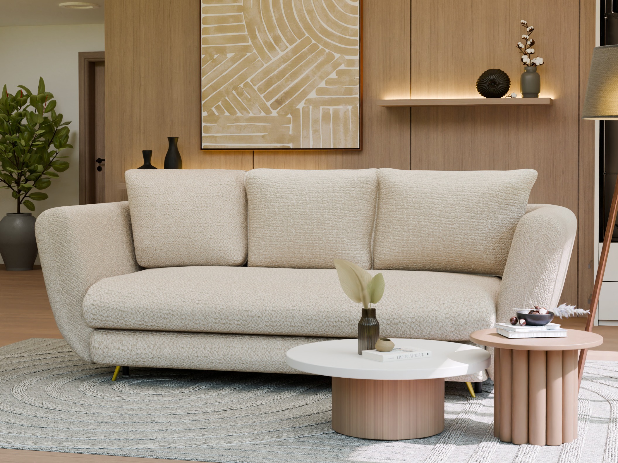 Schlafsofa Mandeville 354 (Gold + Schwarz)