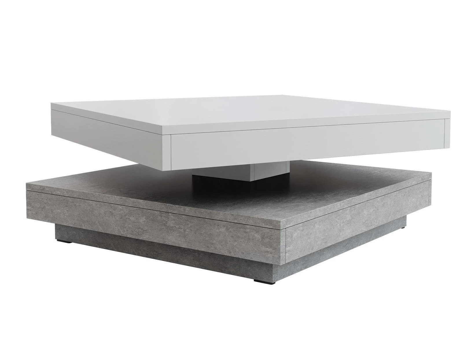 Couchtisch-Transformer Comfivo Pisces (Beton + Weiß)