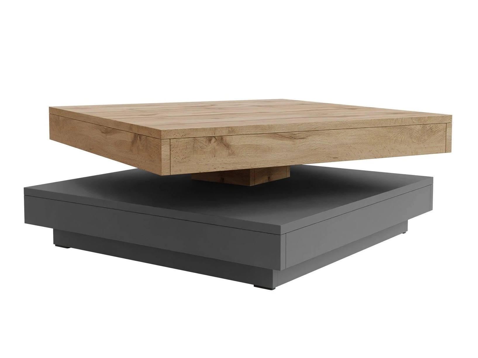 Couchtisch-Transformer Comfivo Pisces (Graphit + Wotan Eiche)