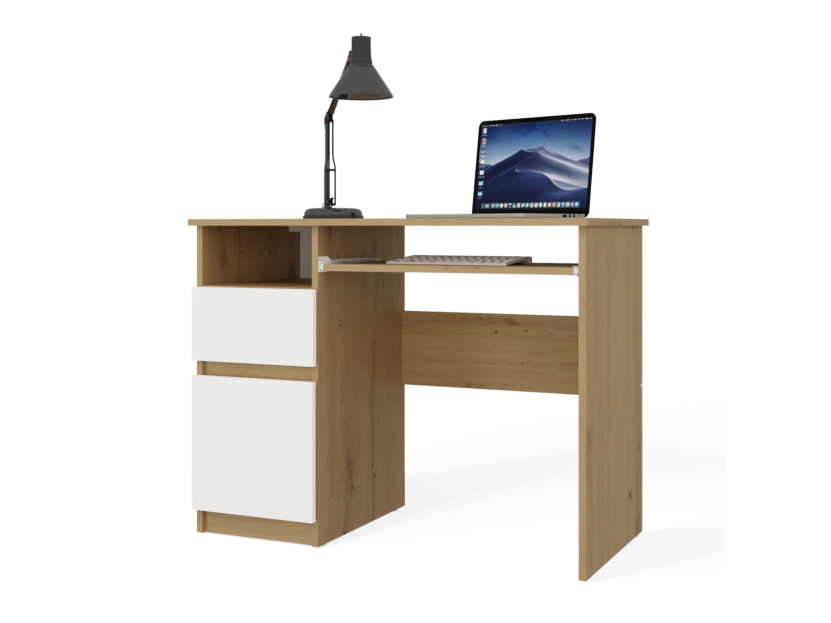 Bürotisch Mandeville 269 (Artisan Eichenholzoptik + Weiß)