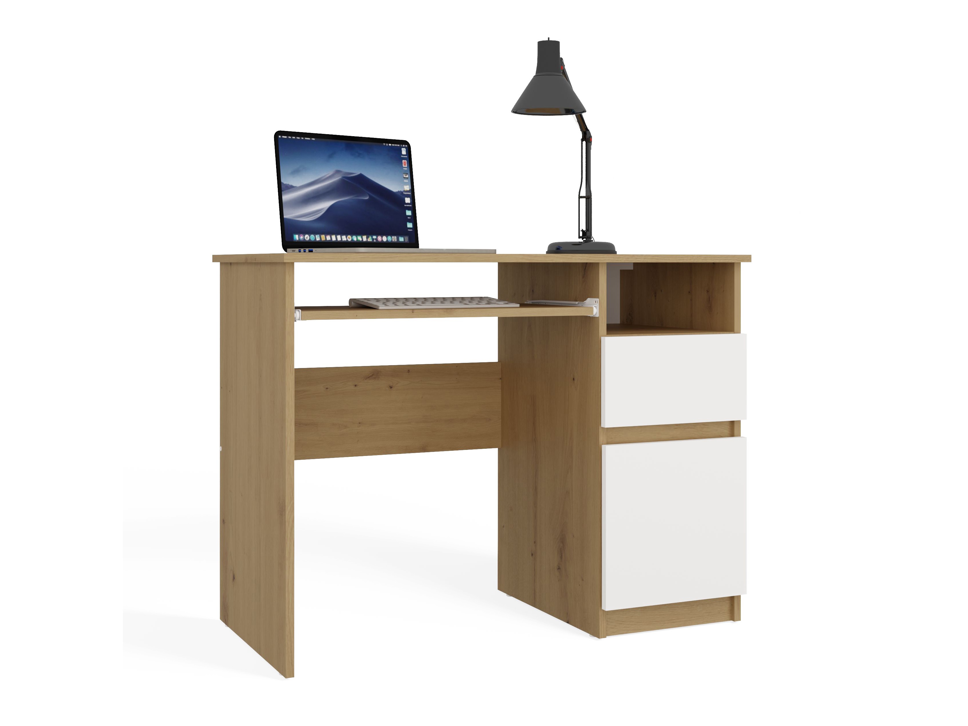 Bürotisch Mandeville 269 (Artisan Eichenholzoptik + Weiß)