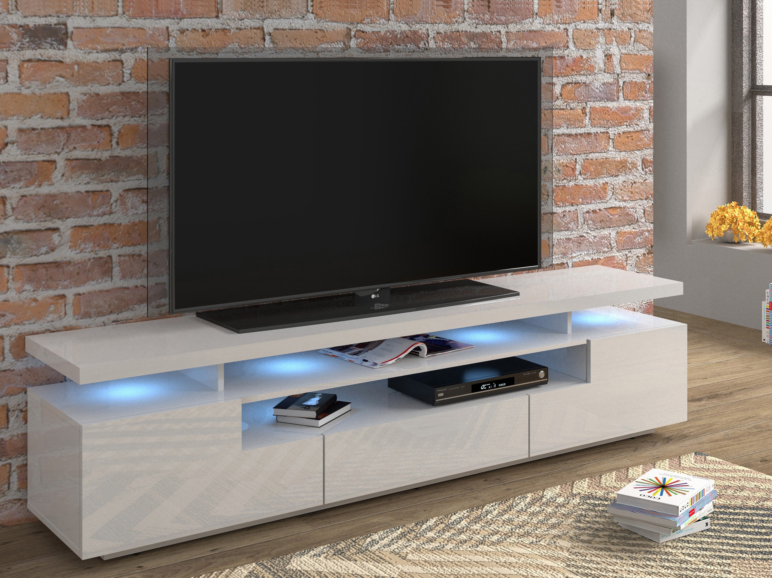 TV-Möbel Buffalo 175 (Weiß glänzend)