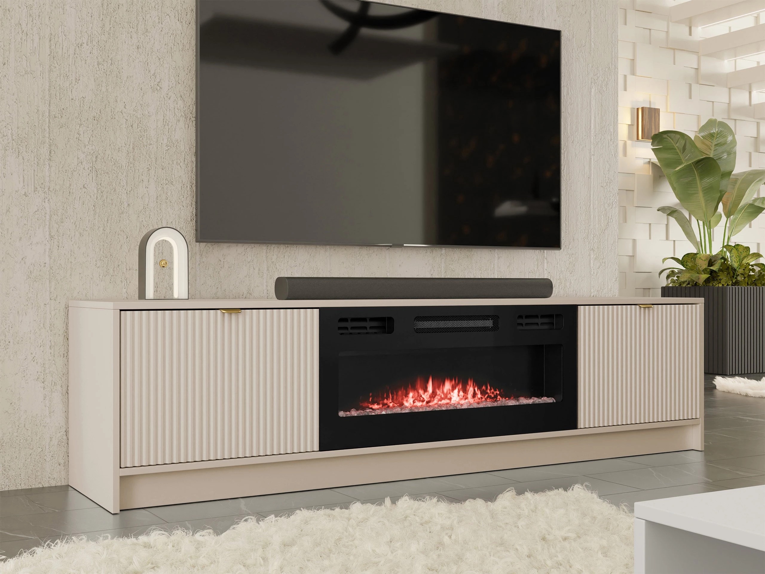 TV-Möbel Comfivo Larmire 109 (Beige)