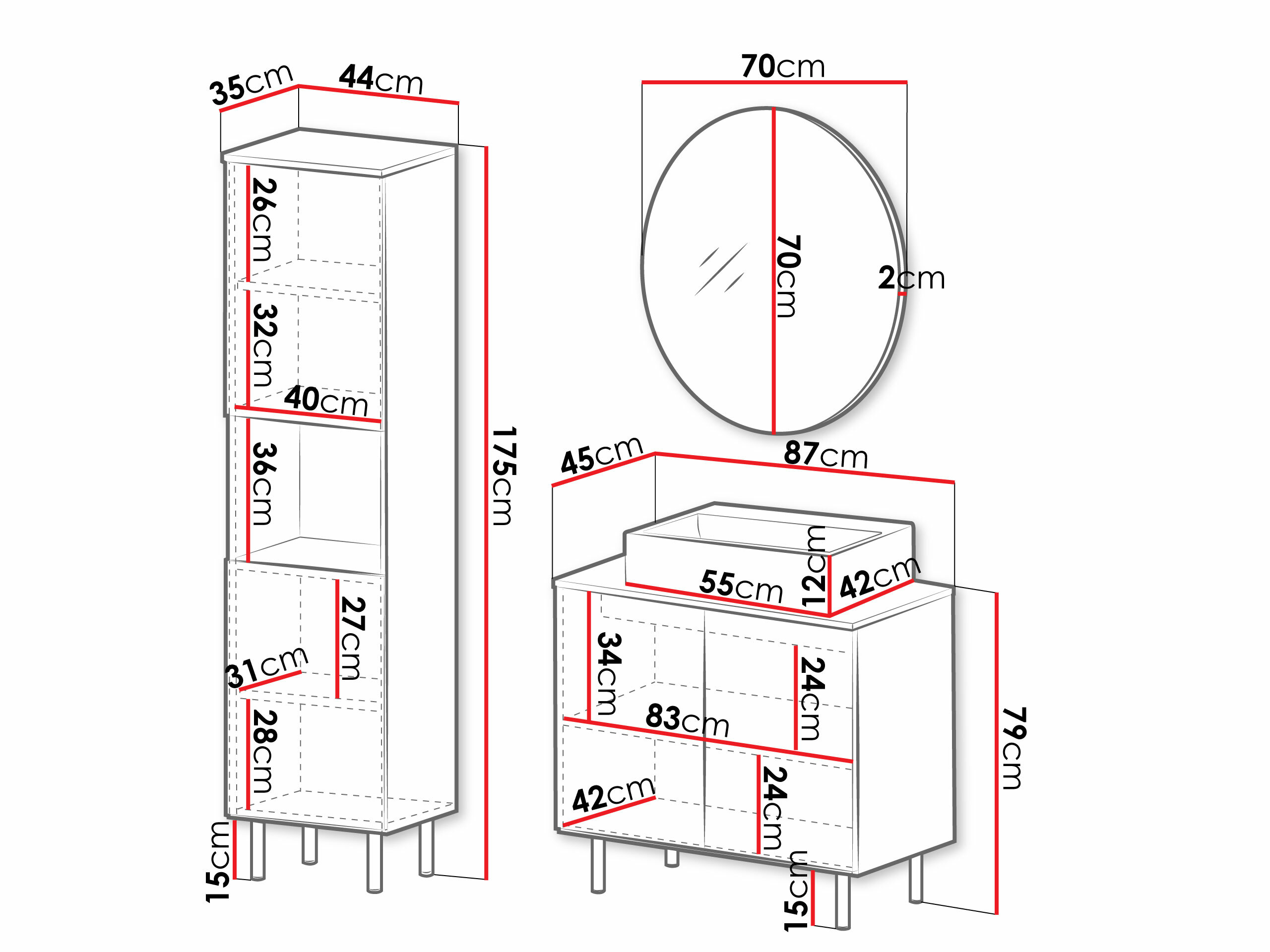 Badezimmer-Set Virdomi 111 (Kaschmir)