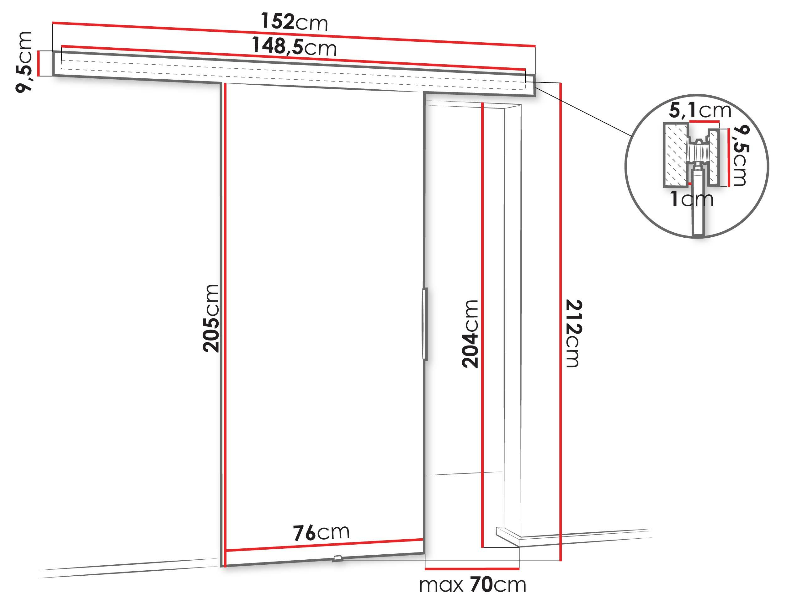 Schwebetür Dover 217 (Weiß)