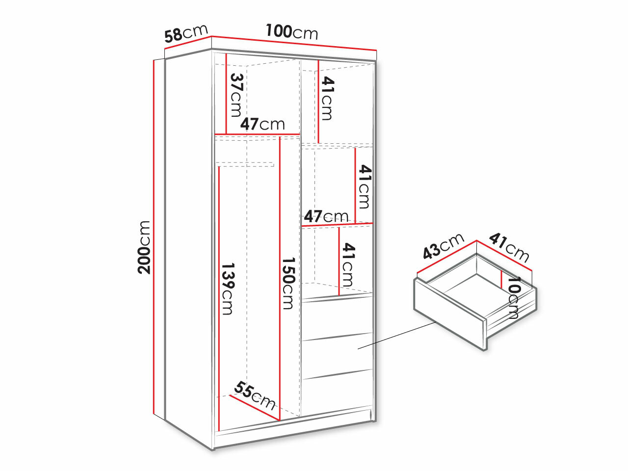 Kleiderschrank Lombala 102