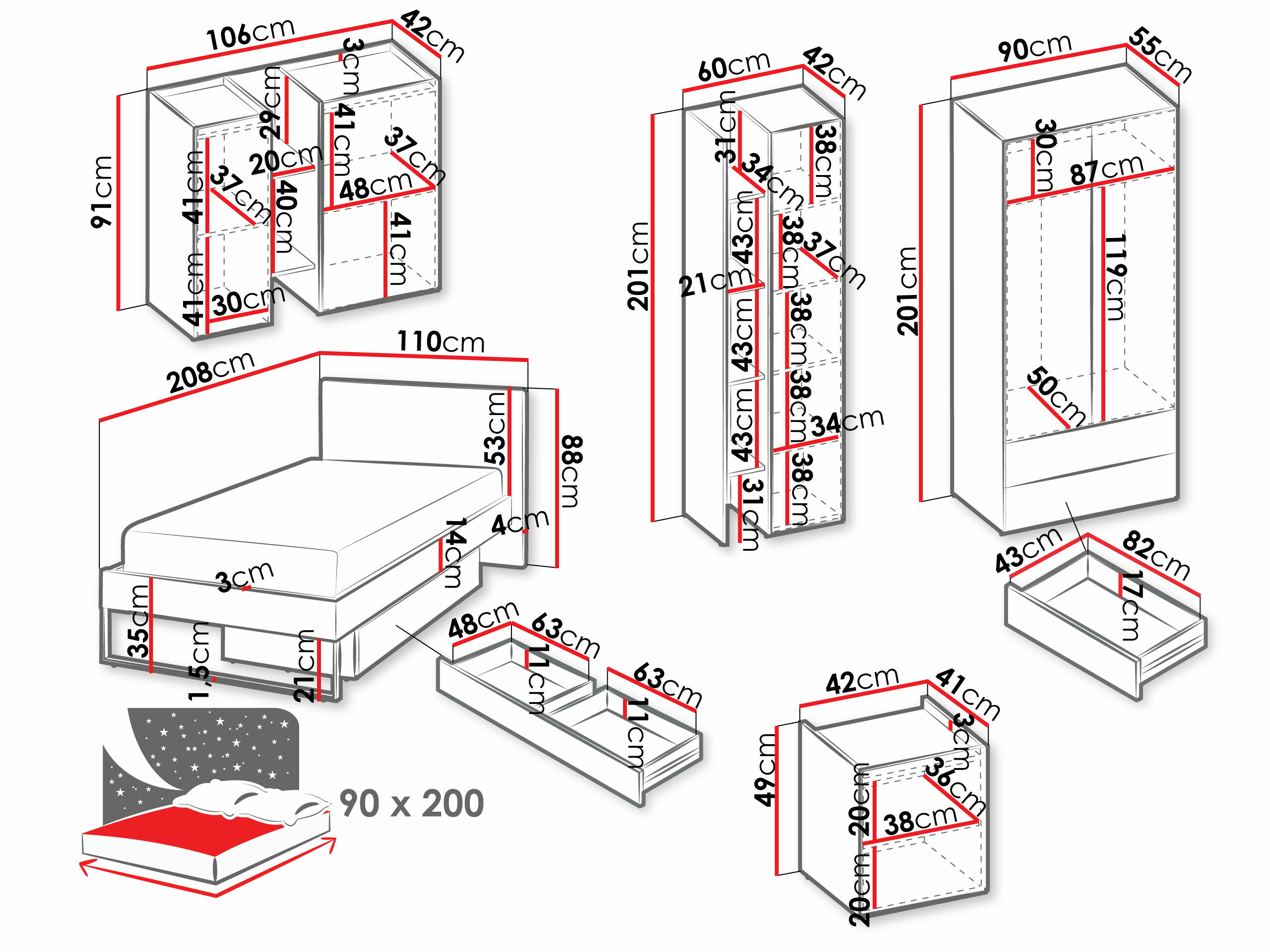 Schlafzimmer-Set Tivseva 114