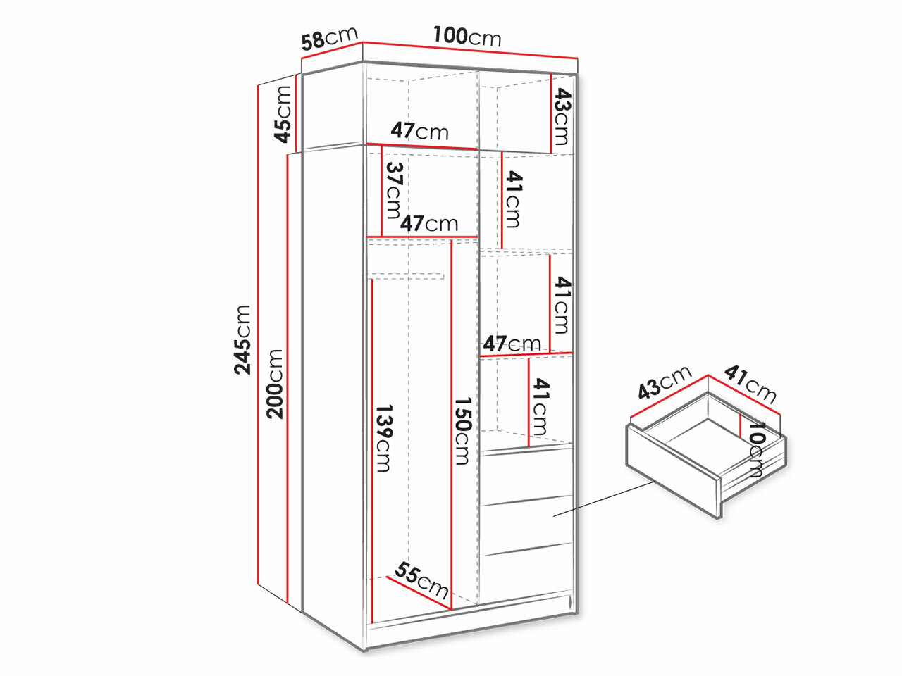 Kleiderschrank Lombala 108