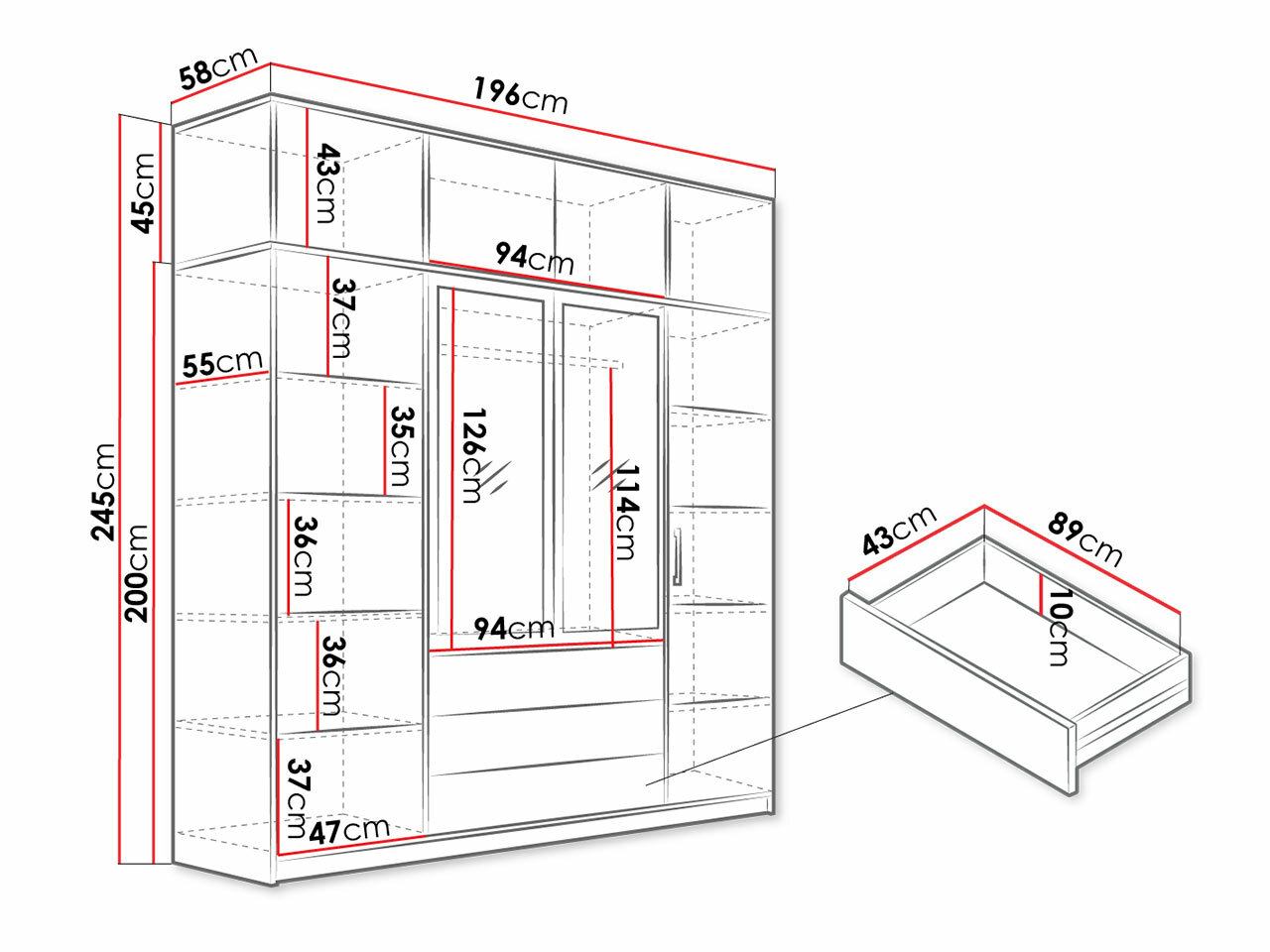 Kleiderschrank Lombala 110