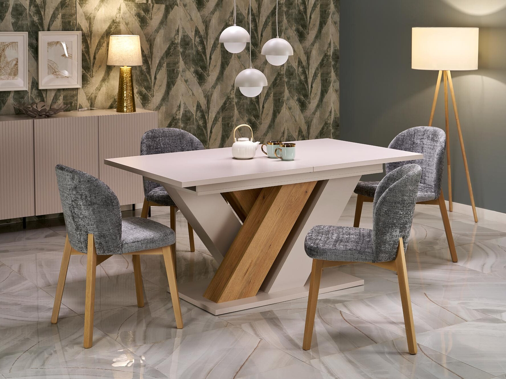 Tisch Houston 2091 (Kaschmir + Eiche Cremona)