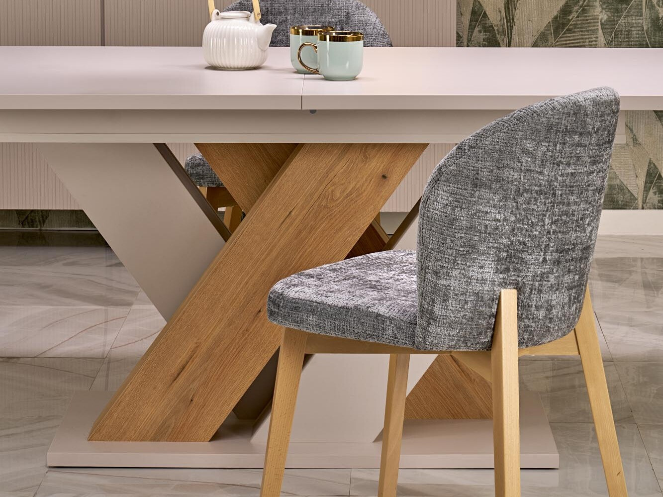 Tisch Houston 2091 (Kaschmir + Eiche Cremona)