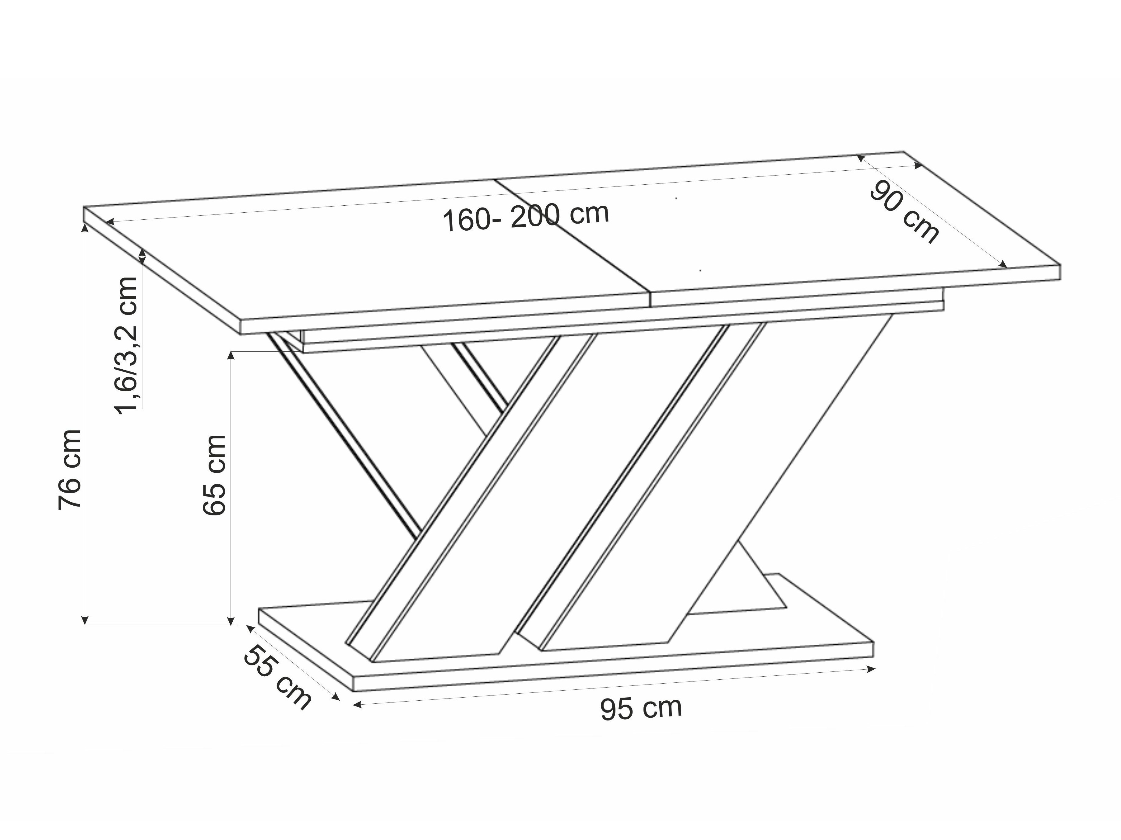 Tisch Houston 2091 (Wotan Eiche + Schwarz)