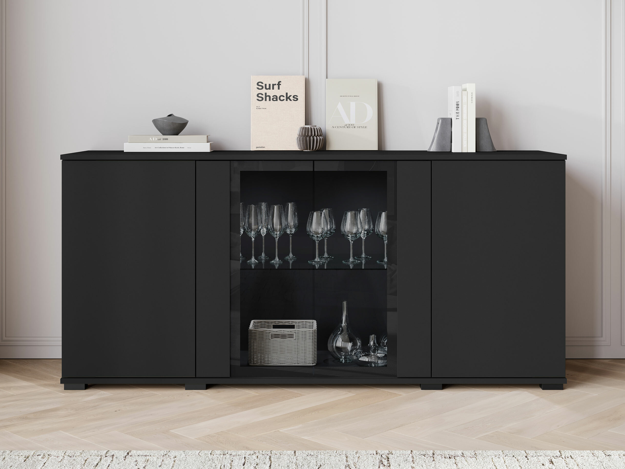 Sideboard Torcame 102 (Schwarz)
