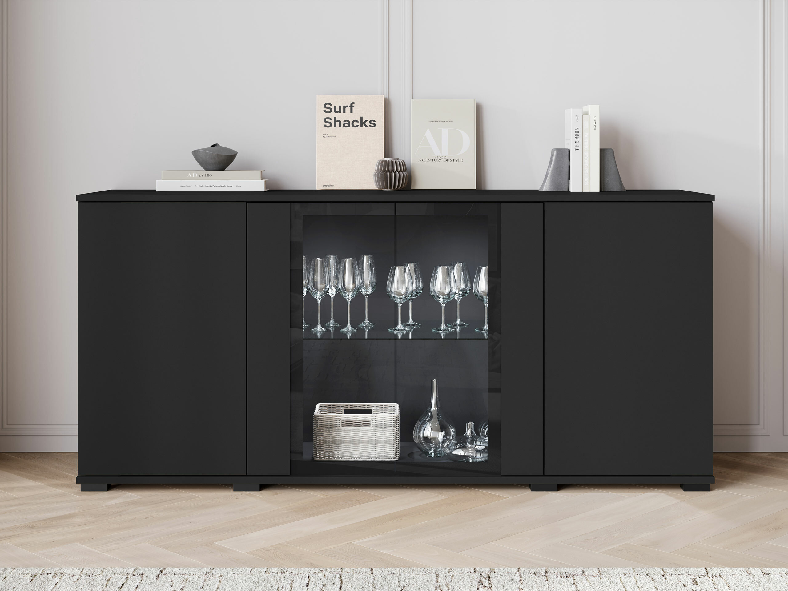 Sideboard Torcame 102 (Schwarz)