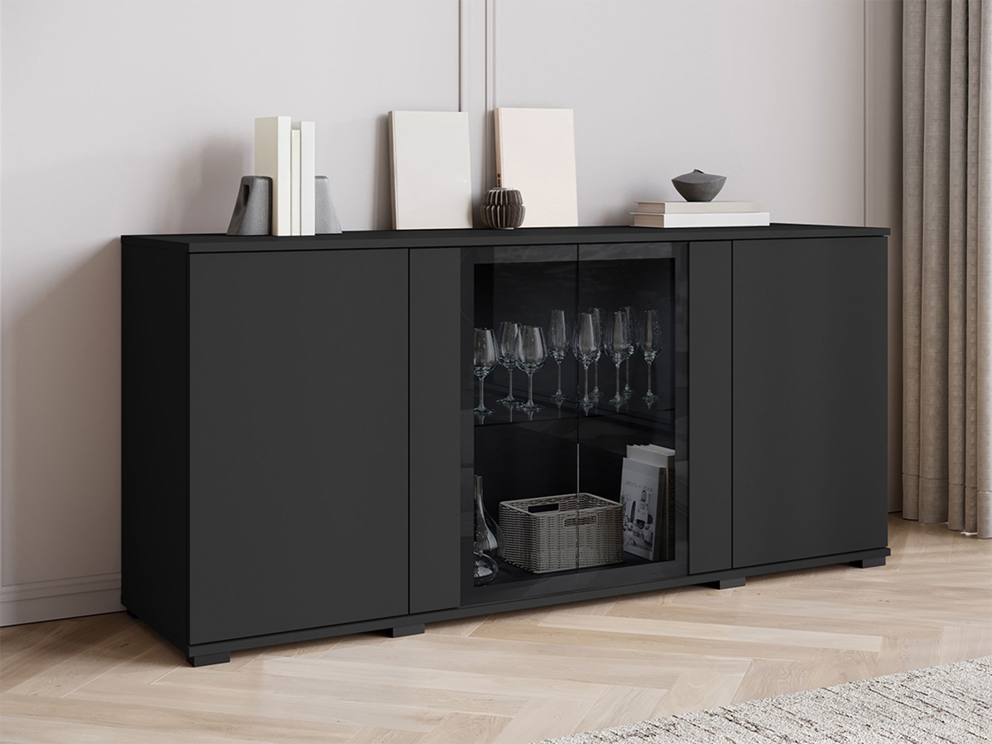 Sideboard Torcame 102 (Schwarz)