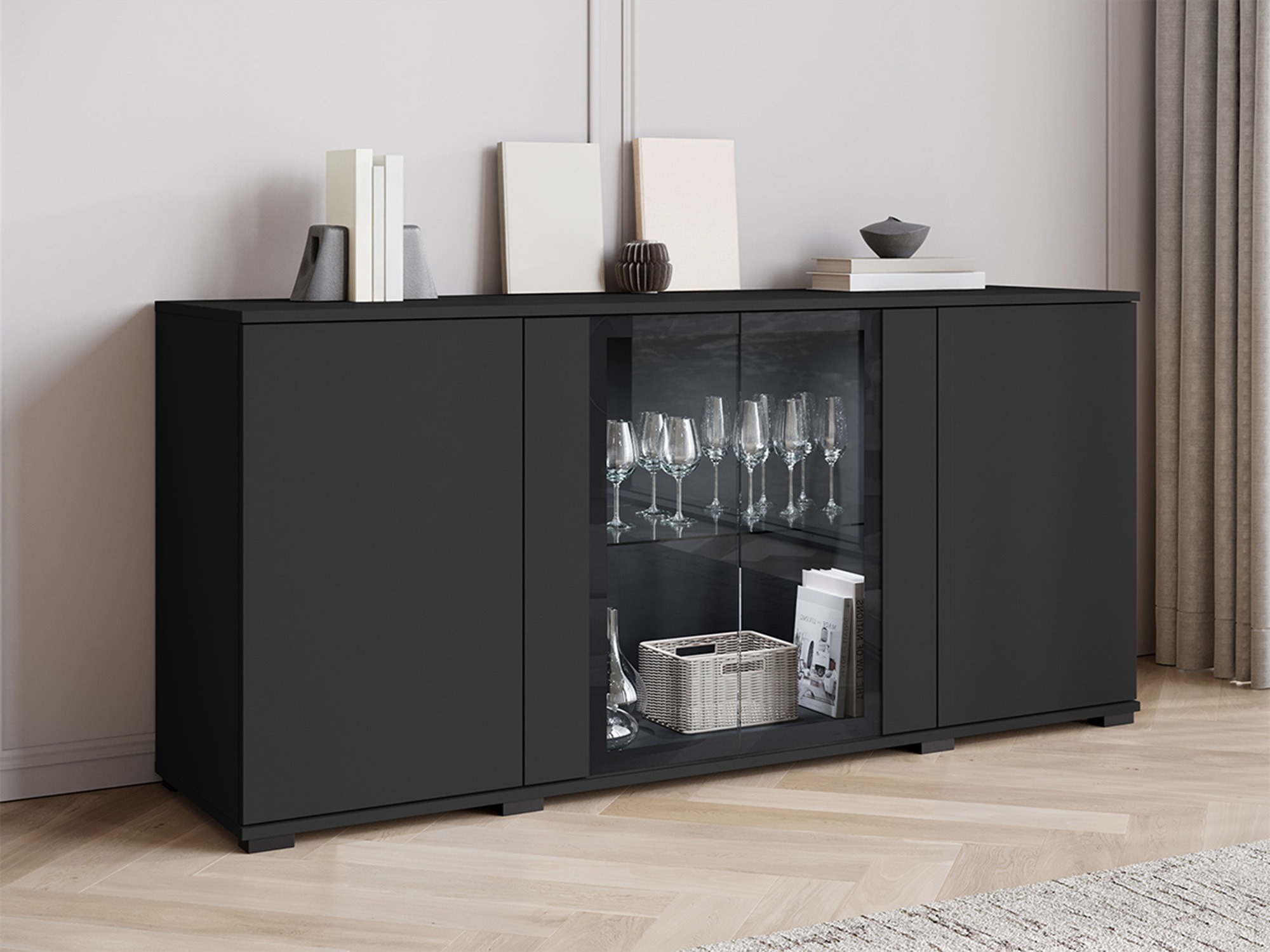 Sideboard Torcame 102 (Schwarz)