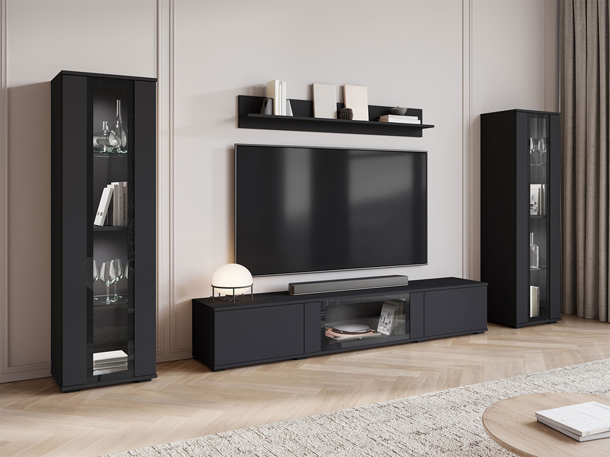 Wohnzimmer-Sets Torcame 103 (Schwarz)