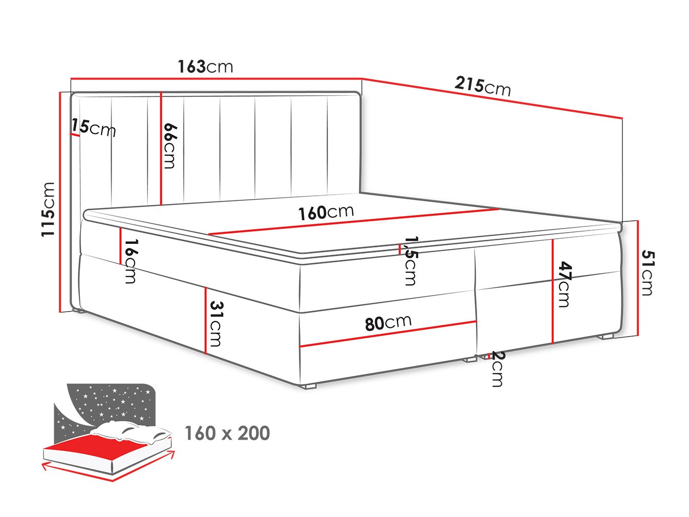 Boxspringbett Pomona 116 (Magic samt 2213)