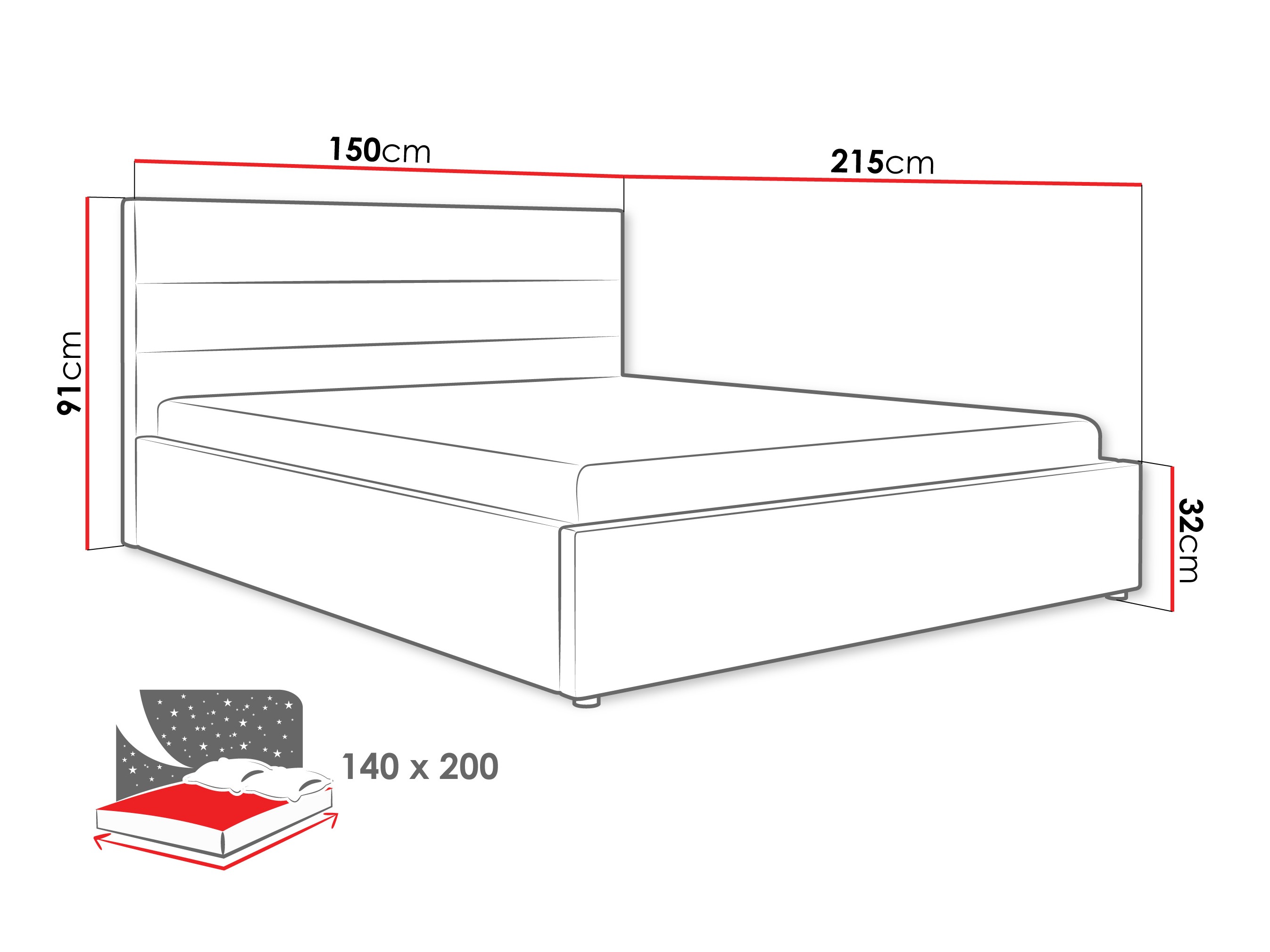 Bett Comfivo 454 (Beige)